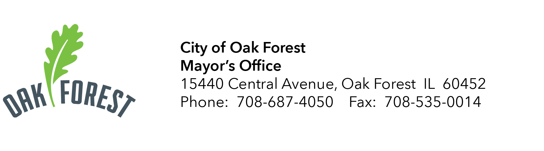Oak Forest Mayors Office Masthead