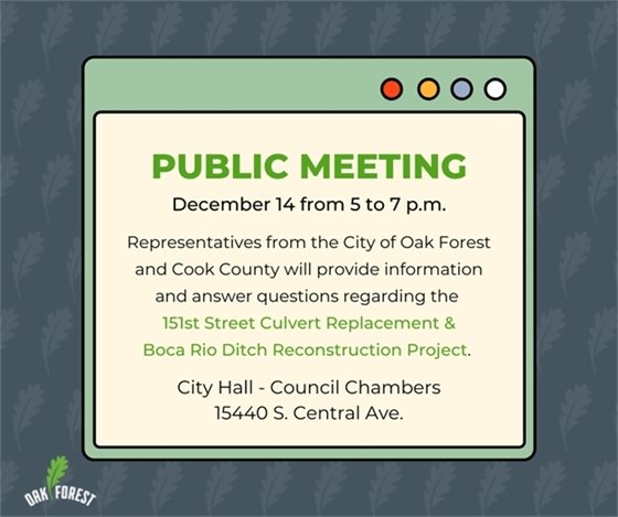Public Meeting: 151st St Culvert and Boca Rio Ditch Restoration