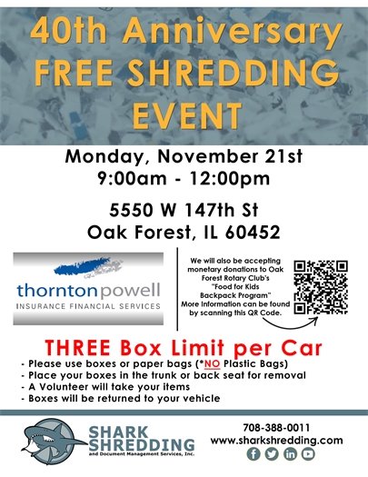 Thornton Powell Shred Event on November 21