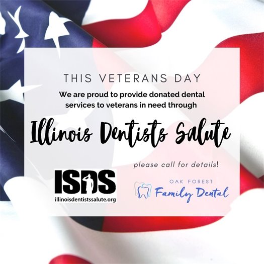Oak Forest Family Dental offer for veterans
