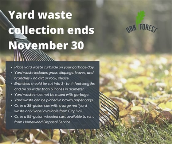 Yard waste collection ends November 30
