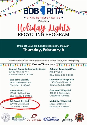 Holiday Lights Recycling Through February 6