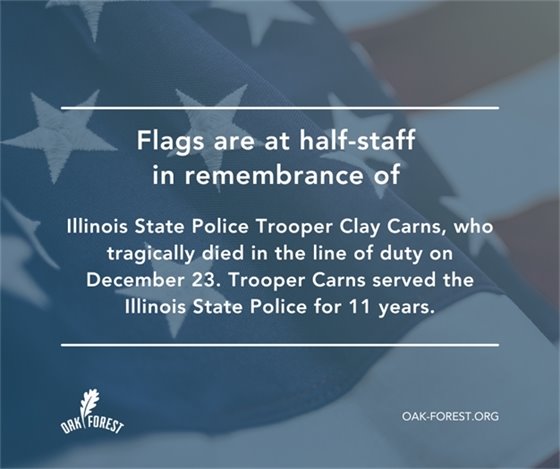 Flags at Half Staff to remember Trooper Clay Carns
